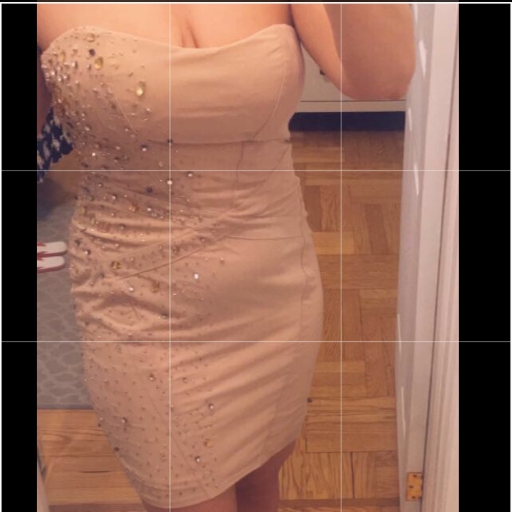 BEBE blush colored jeweled dress - Picture 5 of 5